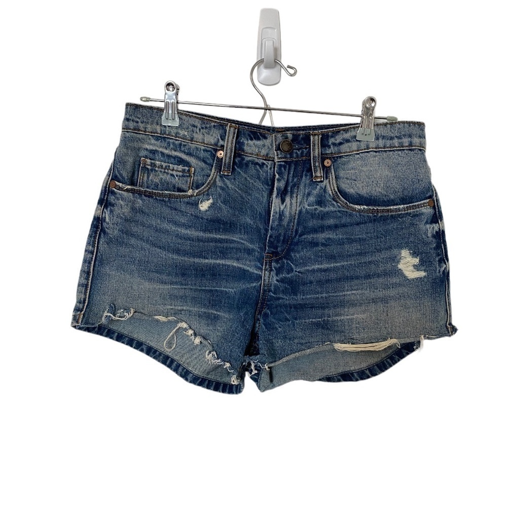 Blank NYC High-Rise Denim Jean Shorts, Size 27, Med Light Wash